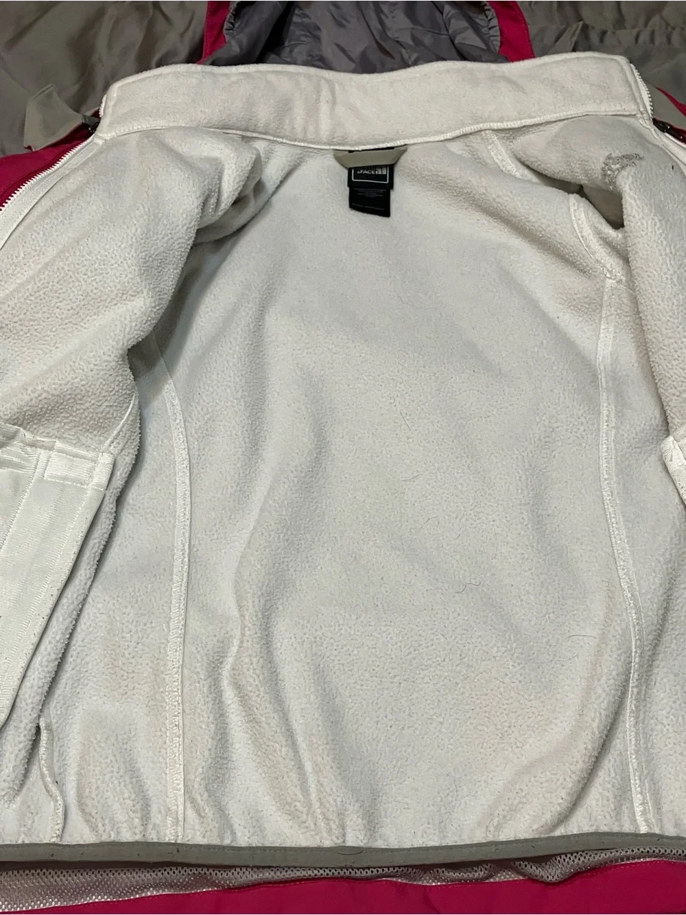 Triclimate 3-in-1 The North Face Bright Pink Hooded Rain Jacket with Gray Accent
